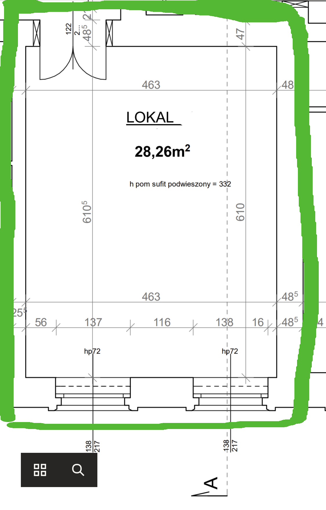 Lokal 3 - rzut architektoniczny